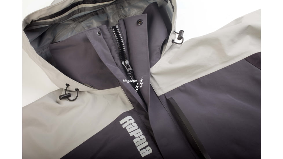 Rapala Rain Pro Jacket, Grey Black, Large, RR1PJ-L