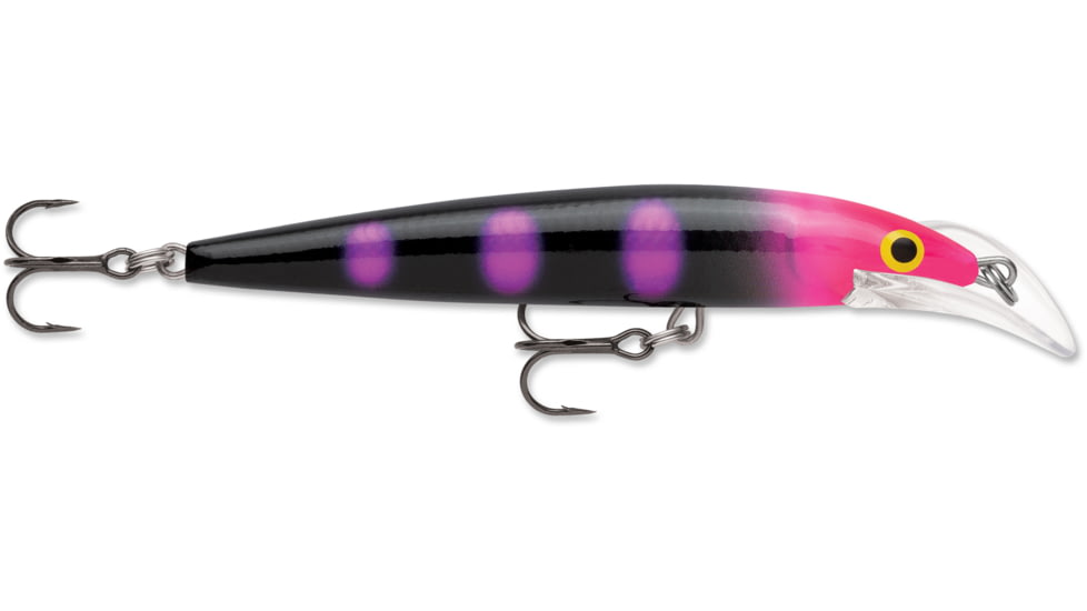 Rapala Scatter Rap Deep Husky Jerk 10, 3/8 oz, 9'-12' Depth, Two #6 Treble Hooks, Black Light, SCRDHJ10BLKL
