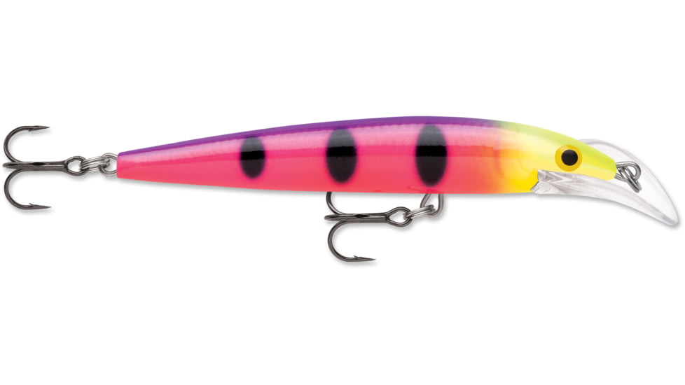 Rapala Scatter Rap Deep Husky Jerk 10, 3/8 oz, 9'-12' Depth Two #6 Treble Hooks, Fruit Punch, SCRDHJ10FPN