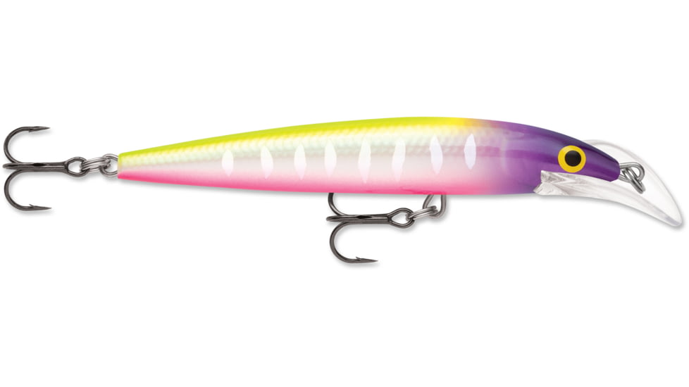Rapala Scatter Rap Deep Husky Jerk 10, 3/8 oz, 9'-12' Depth Two #6 Treble Hooks, Moldy Fruit, SCRDHJ10MFT