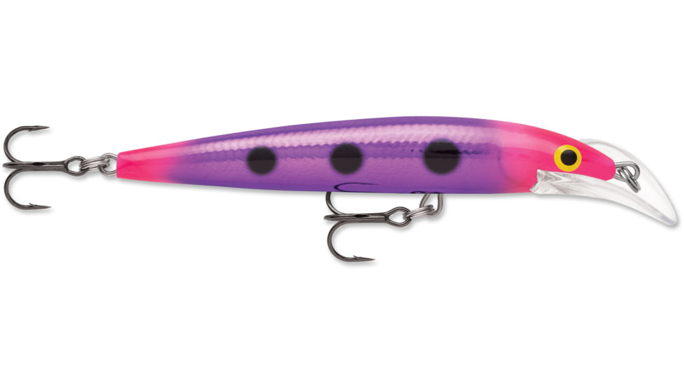 Rapala Scatter Rap Deep Husky Jerk 10, 3/8 oz, 9'-12' Depth Two #6 Treble Hooks, Rave, SCRDHJ10RVE
