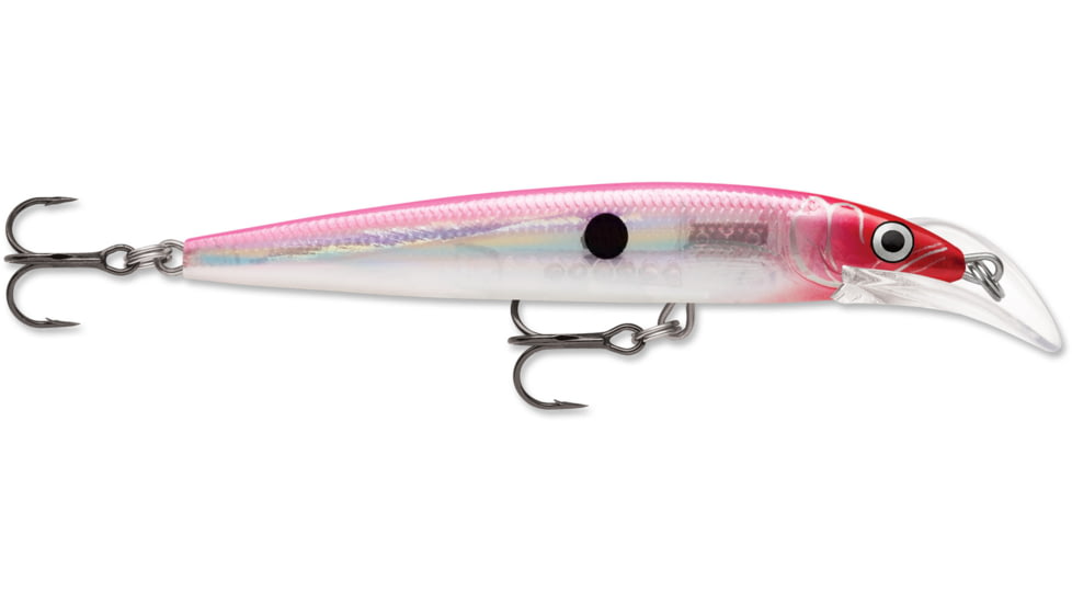 Rapala Scatter Rap Deep Husky Jerk 10, Glass Pink Clown, 4in, 3/8oz., SCRDHJ10GPCL