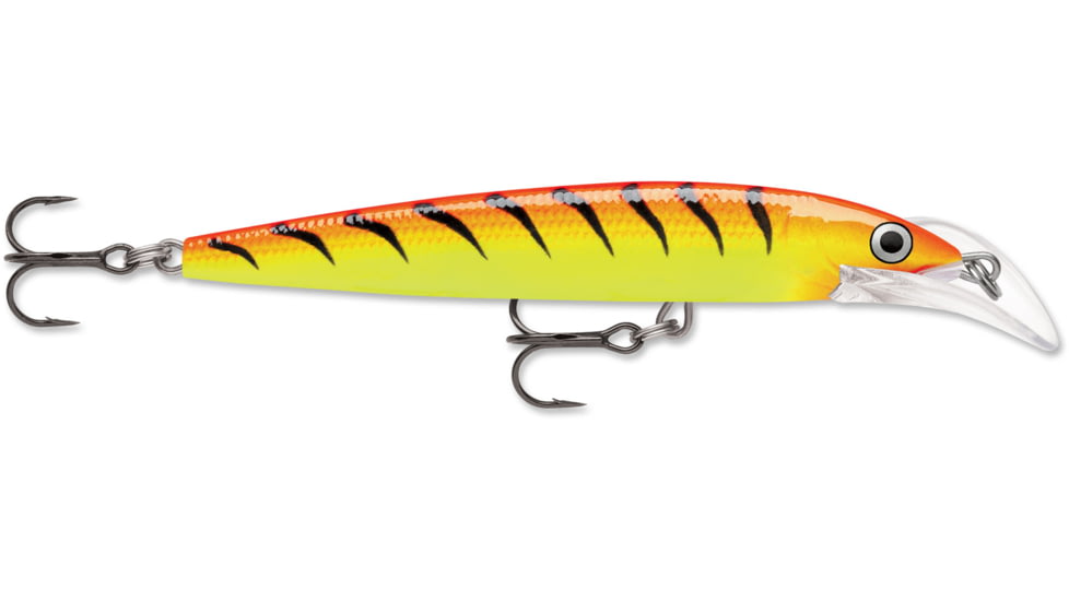 Rapala Scatter Rap Deep Husky Jerk 10, Hot Tiger, 4in, 3/8oz., SCRDHJ10HT