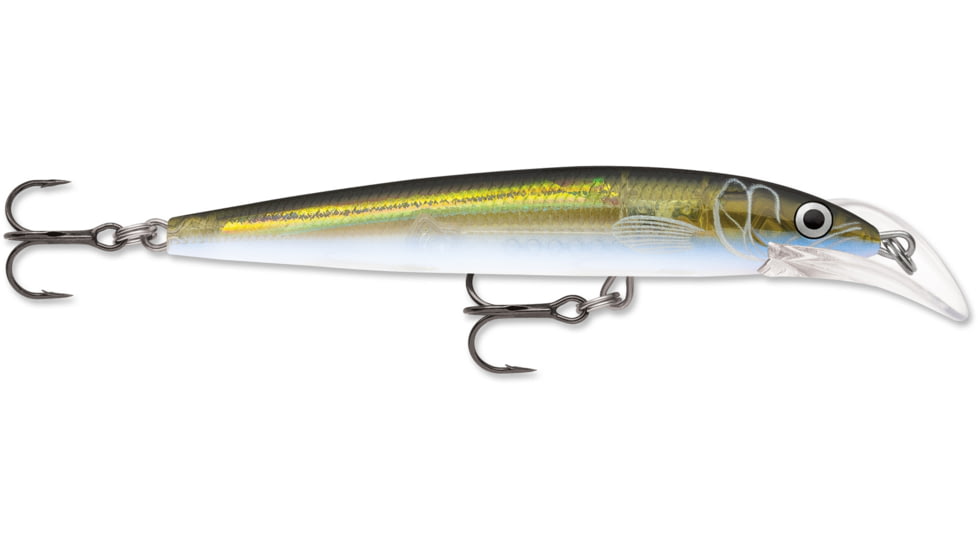 Rapala Scatter Rap Deep Husky Jerk 10, Olive Ghost, 4in, 3/8oz., SCRDHJ10OGH