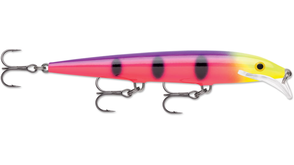 Rapala Scatter Rap Minnow 11, 3/16 oz, 6'-9' Depth, Three #6 Treble Hooks, Fruit Punch, SCRM11FPN