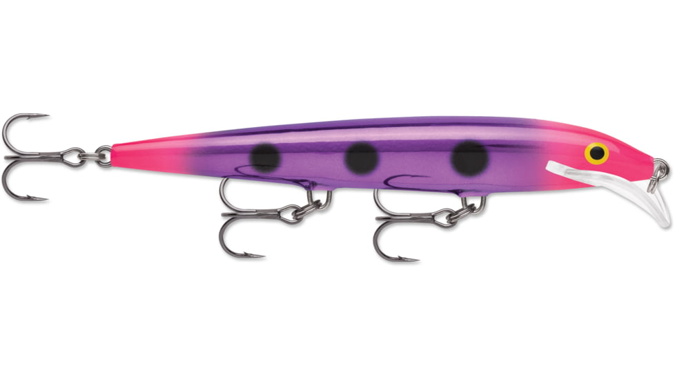 Rapala Scatter Rap Minnow 11, 3/16 oz, 6'-9' Depth, Three #6 Treble Hooks, Rave, SCRM11RVE