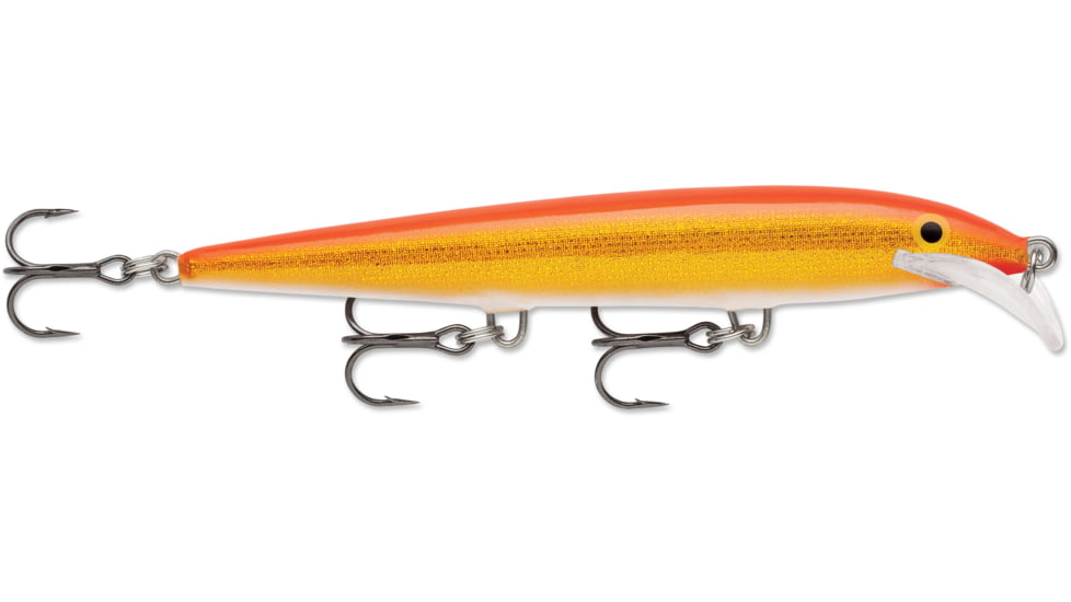 Rapala Scatter Rap Minnow, Floating, Gold Fluorescent Red, 4 3/8in, 3/16oz, SCRM11GFR
