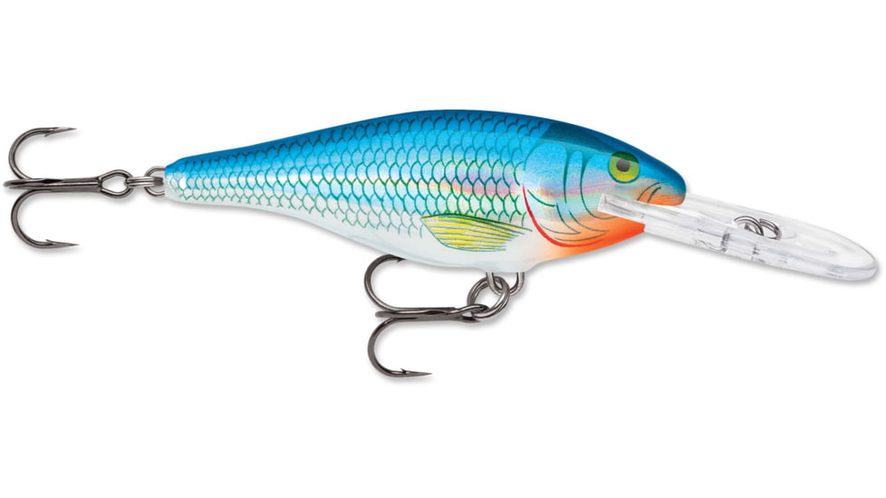 Rapala Shad Rap Crankbait 1 1/2in, 1/8 oz, Floating, Holographic Blue Shiner, SR04HBSH