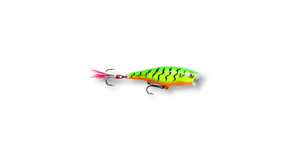 Rapala Skitter Pop Topwater Lure, 2 3/4", 1/4 oz, Firetiger Floating, SP07FT