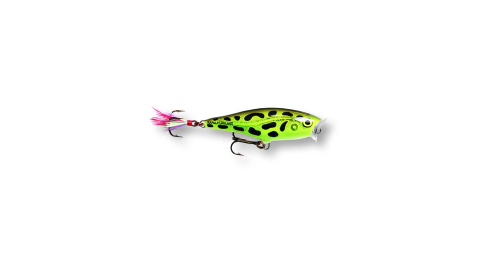 Rapala Skitter Pop Topwater Lure, 2 3/4", 1/4 oz, Lime Frog Floating, SP07LF