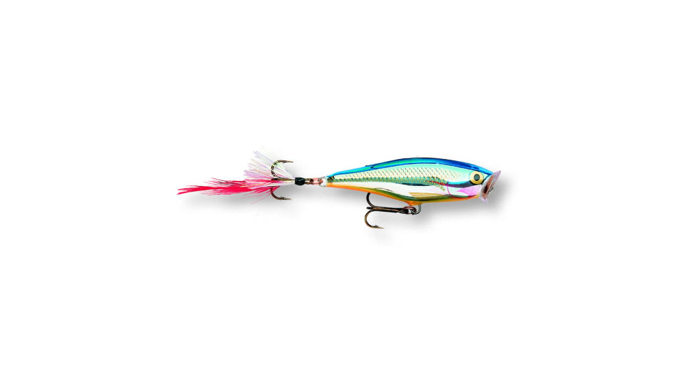 Rapala Skitter Pop Topwater Lure, 2 3/4", 1/4 oz, Silver Blue Floating, SP07SB