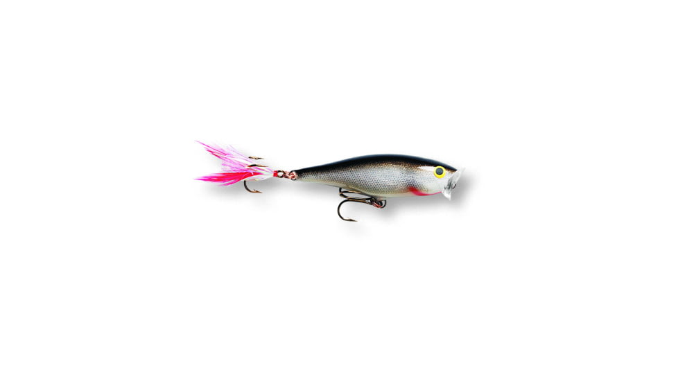 Rapala Skitter Pop Topwater Lure, 2 3/4", 1/4 oz, Silver Floating, SP07S