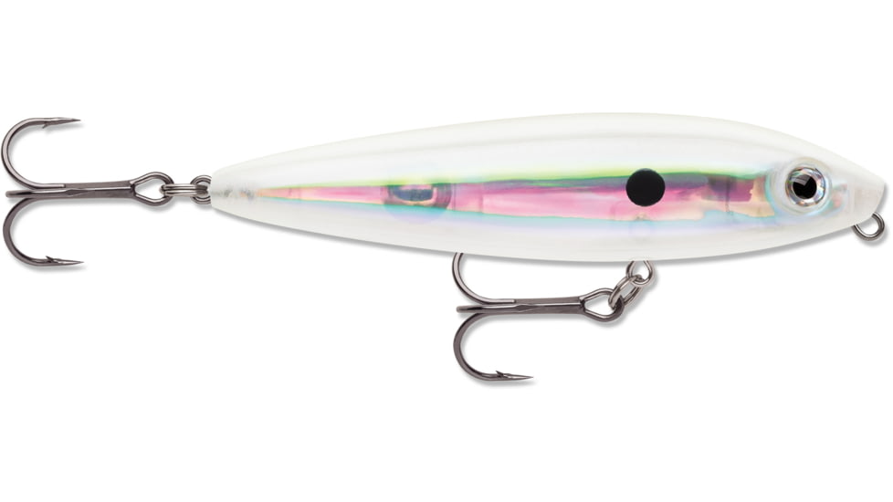 Rapala Skitter Walk 08, 3 1/8 ", 7/16 oz, Topwater, VMC #3 Treble Hooks, Saltwater/Freshwater, Holographic Bone, SW08HGBN