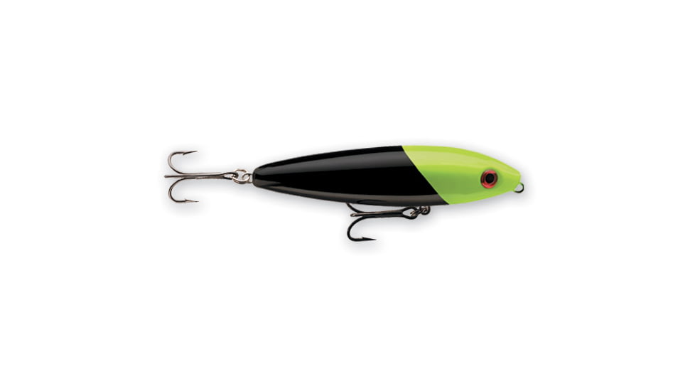 Rapala Skitter Walk Topwater Lure, 3 1/8", 7/16 oz Black Chartreuse Head, Floating, SW08BKCH