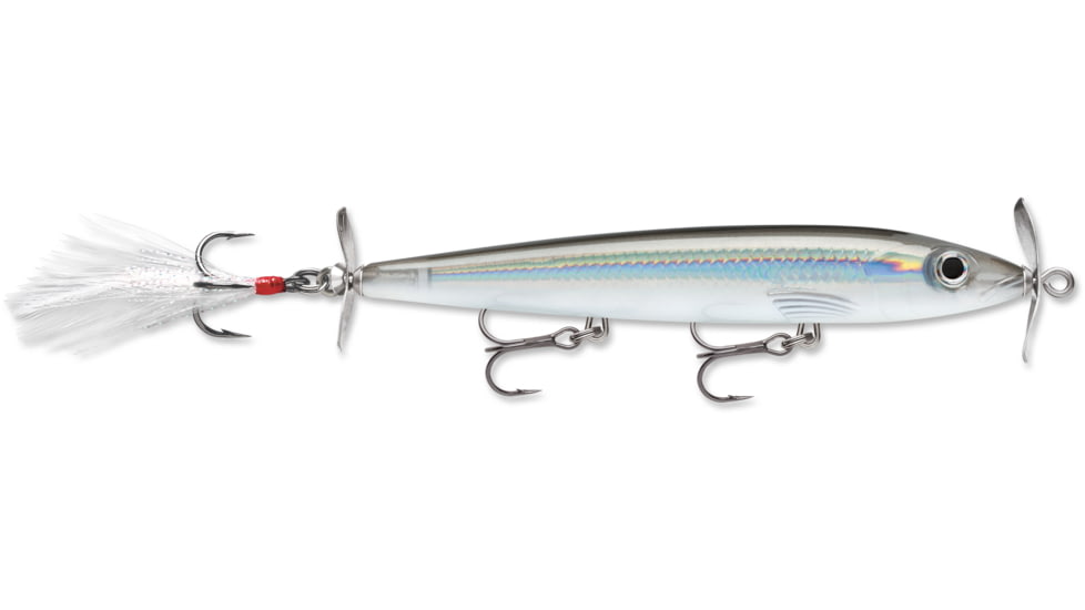 Rapala X-Rap Prop Topwater Lure, 4 3/8in, 3/8 oz, Floating, Pearl Grey Shiner, XRPR11PGS