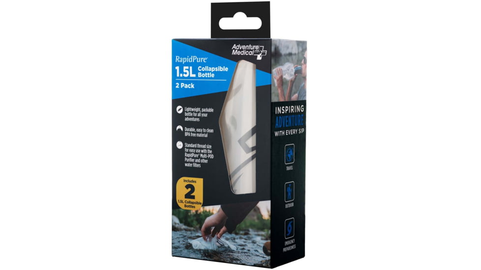 RapidPure 1.5L Collapsible Bottle, 2pk, Clear, 0160-0700