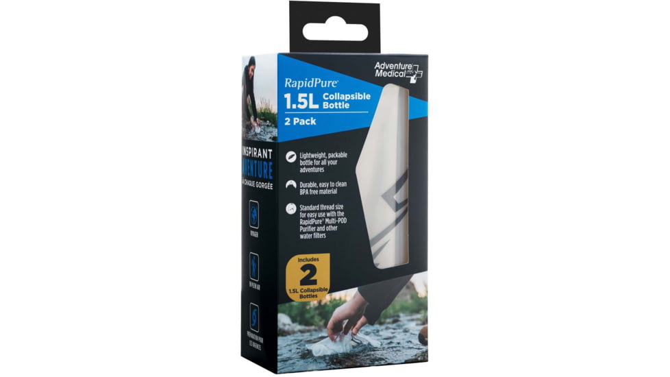RapidPure 1.5L Collapsible Bottle, 2pk, Clear, 0160-0700
