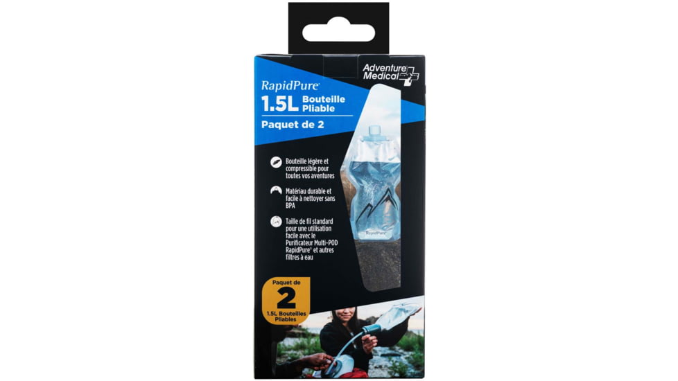 RapidPure 1.5L Collapsible Bottle, 2pk, Clear, 0160-0700