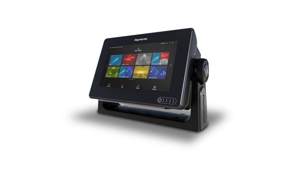 Raymarine Axiom 7in Touch Screen Multifunction Navigation Display w/ IIntegrated DownVision, 600W Sonar w/ CPT-100DVS Transducer And NAG Charts, E70364-02-NAG