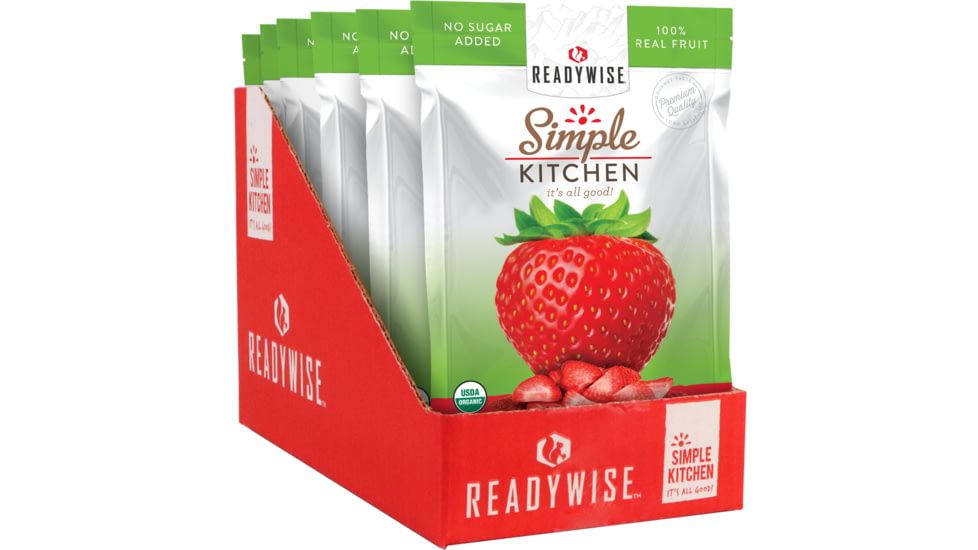 ReadyWise Simple Kitchen Organic Freeze-Dried Strawberries, 6 Pack, RWSK05-014