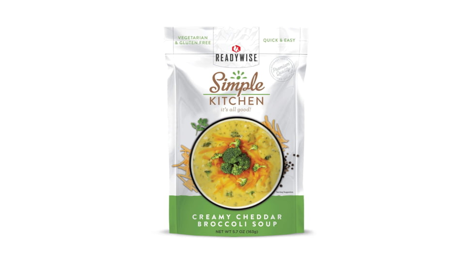 ReadyWise 6 CT Case Simple Kitchen Creamy Cheddar Broccoli Soup, White, 5.75 x 11 x 8.75, RWSK05-028