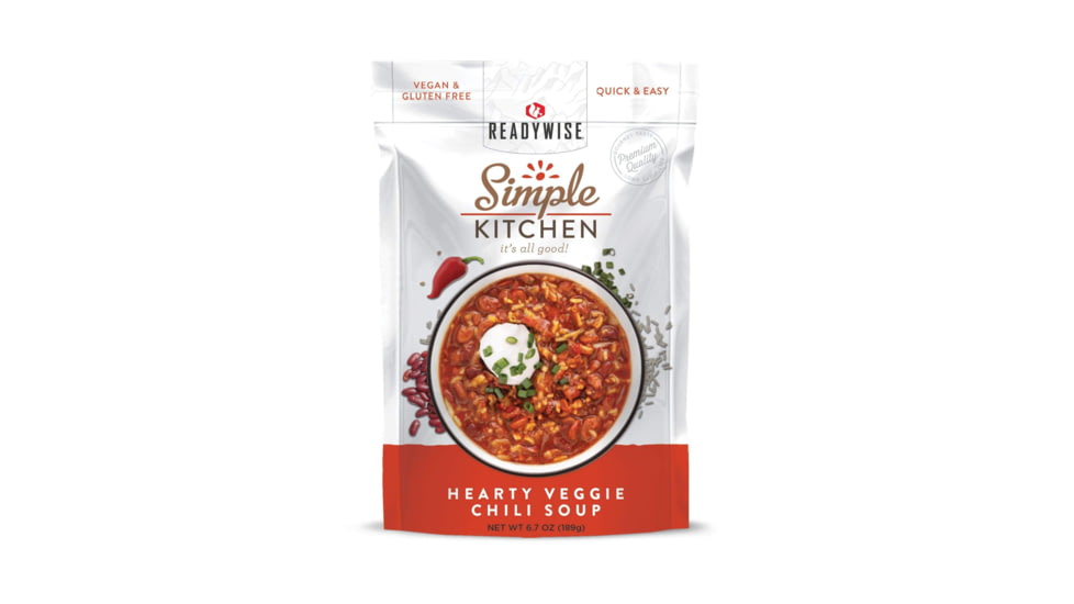 ReadyWise 6 CT Case Simple Kitchen Hearty Veggie Chili Soup, White, 5.75 x 11 x 8.75, RWSK05-027