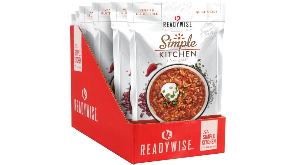 ReadyWise Simple Kitchen Hearty Veggie Chili Soup, 6 Pack, RWSK05-027