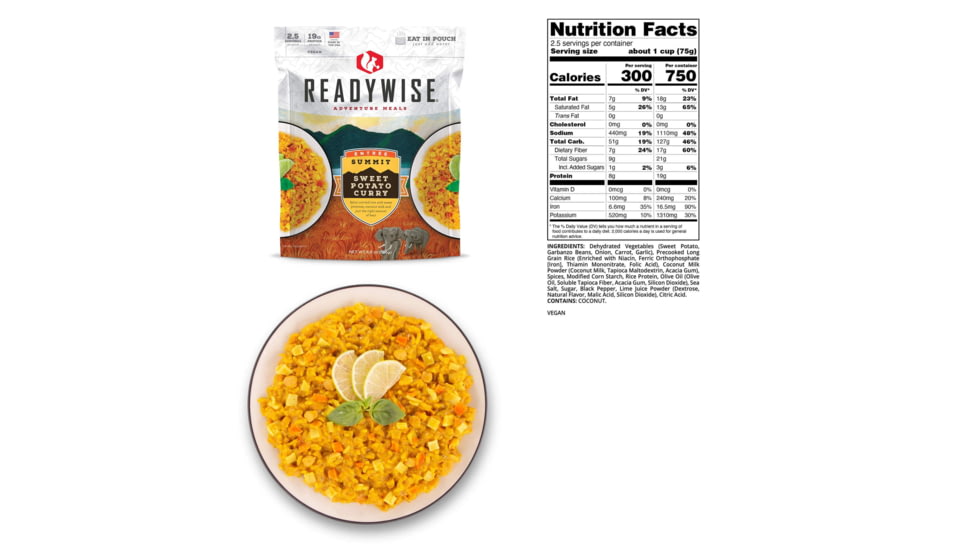 ReadyWise 6 CT Case Summit Sweet Potato Curry, White, 8 x 11.25 x 9.75, RW05-019