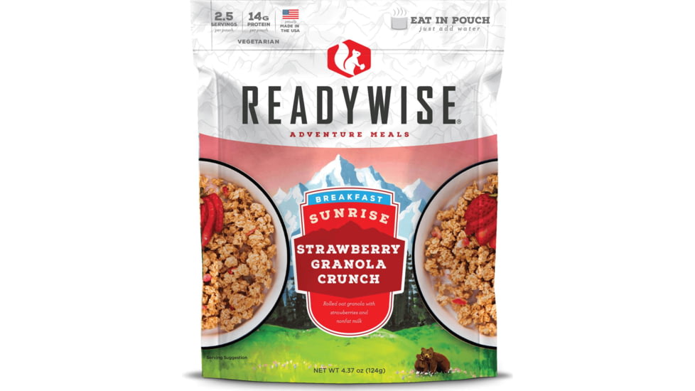 ReadyWise 6 CT Case Sunrise Strawberry Granola Crunch, White, 8 x 11.25 x 9.75, RW05-007