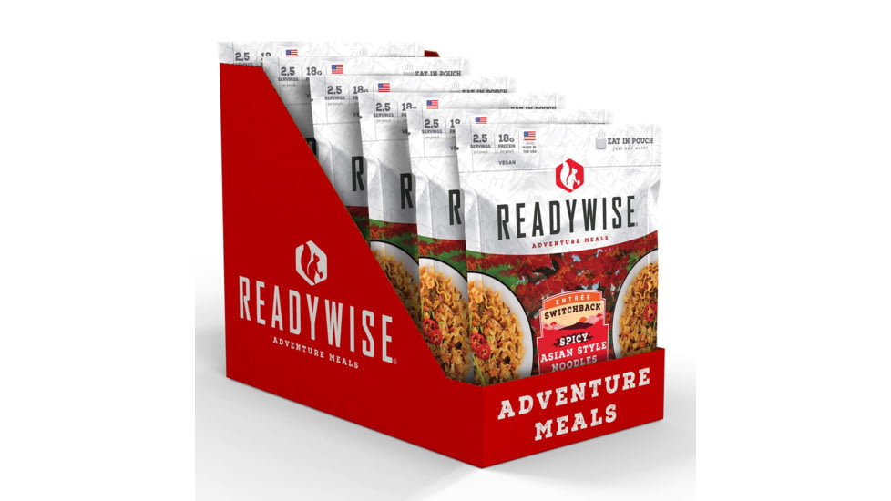 ReadyWise 6 CT Case Switchback Spicy Asian Style Noodles, White, 8 x 11.25 x 9.75, RW05-015