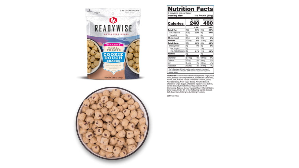 ReadyWise 6 CT Case Trail Treats Cookie Dough, White, 5.75 x 11 x 8.75, RW05-013