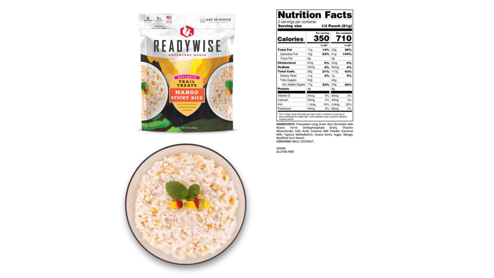 ReadyWise 6 CT Case Trail Treats Mango Sticky Rice, White, 8 x 11.25 x 9.75, RW05-016