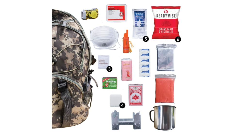 ReadyWise 64 Piece Survival Back Pack, Camo, RW01-622GSG