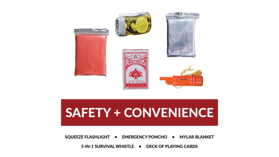 ReadyWise 64 Piece Survival Back Pack, Red, 8 x 12 x 15, RW01-621GSG-RED