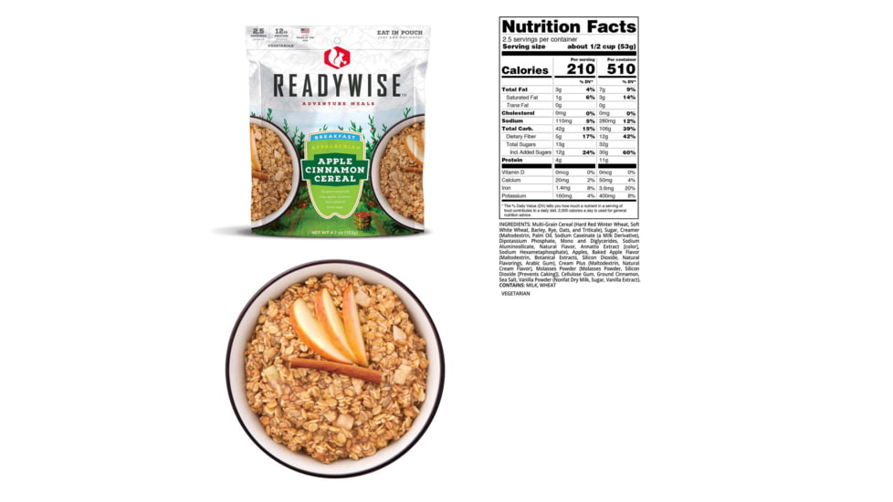 ReadyWise Appalachian Apple Cinnamon Cereal, Single Pouch, RW03-908