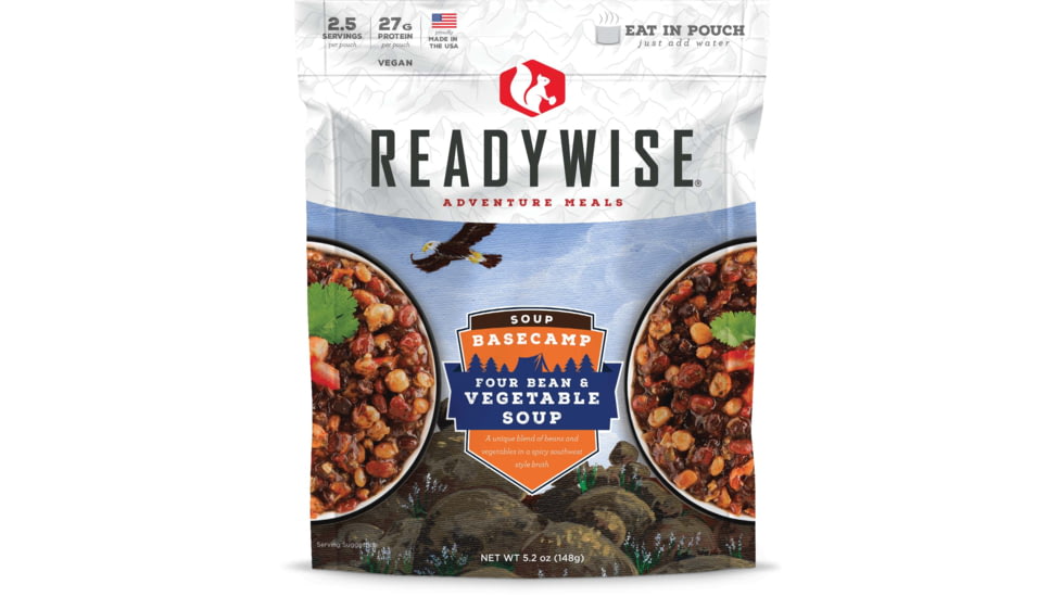 ReadyWise Basecamp Four Bean &amp; Vegetable Soup, Single Pouch, RW03-917