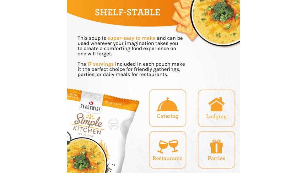 ReadyWise Cheddar Broccoli Soup Mix, 6 Pack, RWSK05-060