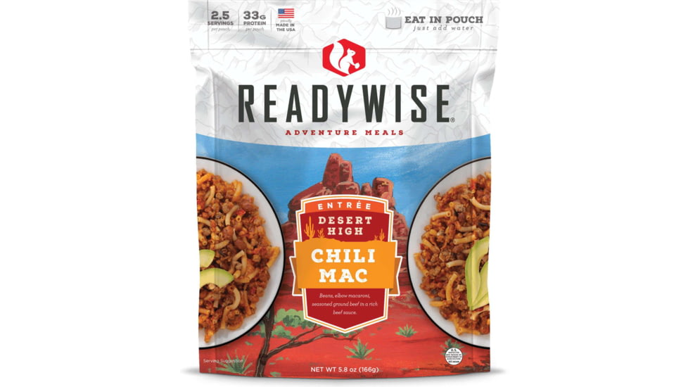 ReadyWise Desert High Chili Mac with Beef, Single Pouch, RW03-901