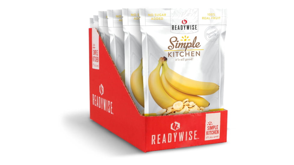 ReadyWise Freeze-Dried Bananas, 6 Pack, RWSK05-007