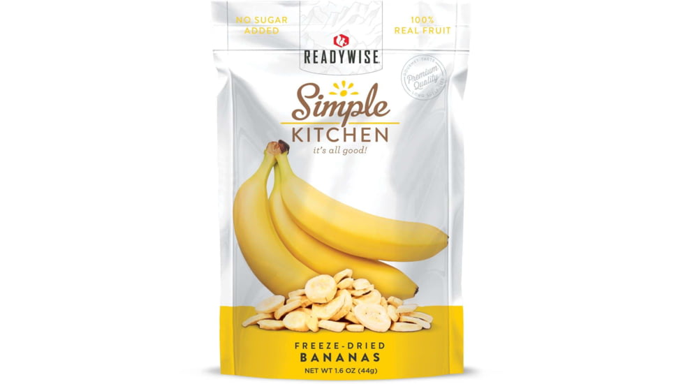 ReadyWise Freeze-Dried Bananas, Single Pouch, RWSK02-007