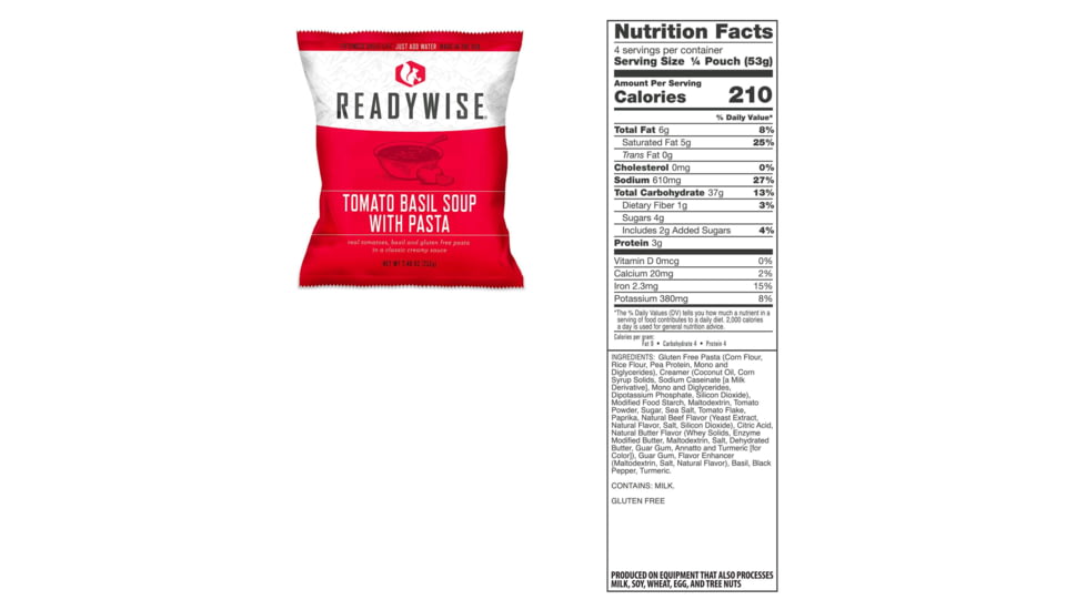 ReadyWise Gluten Free 84 Serving Breakfast and Entree Grab and Go, Black, 9.75 x 11.75 x 12.5, RWGF01-184