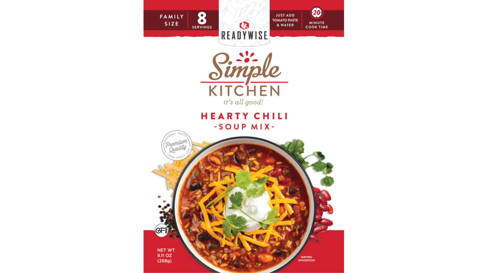 ReadyWise Hearty Chili Soup Mix, 6 Pack, RWSK05-064
