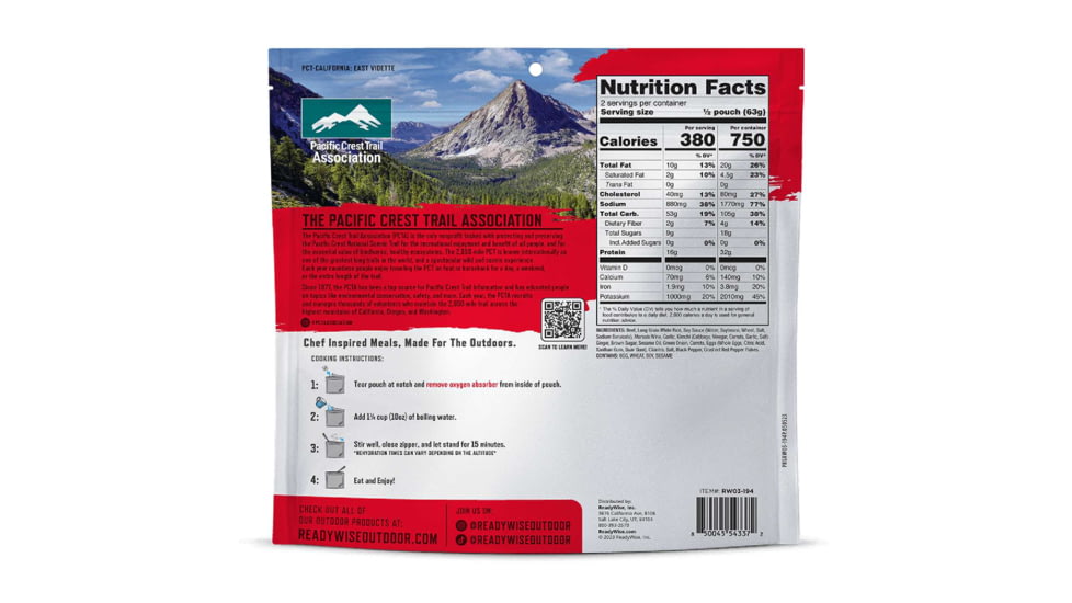 ReadyWise Outdoor Pro Meal Beef Bulgogi &amp; Kimchi Fried Rice, Black, RW03-194