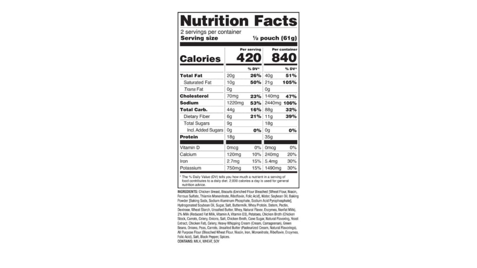 ReadyWise Outdoor Pro Meal Classic Chicken Pot Pie, Black, RW03-195