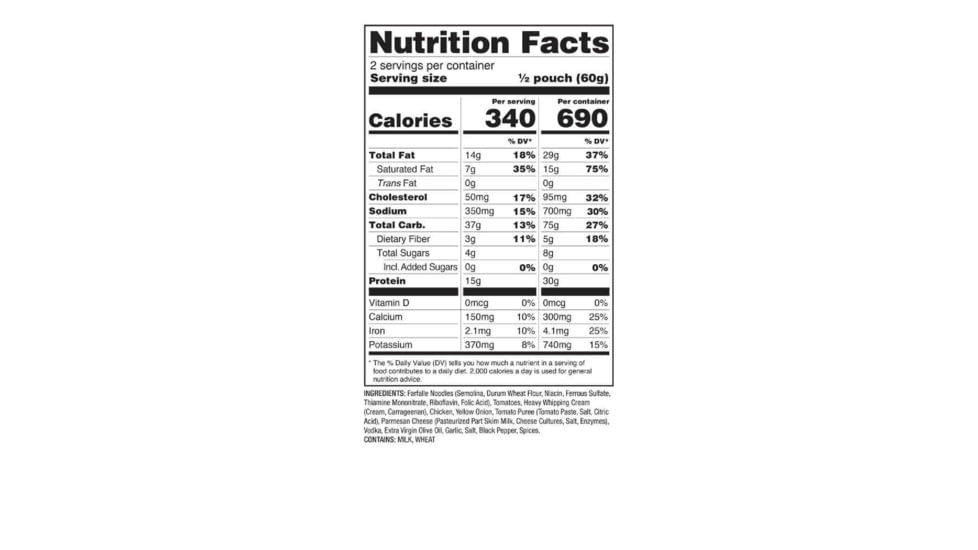 ReadyWise Outdoor Pro Meal Farfalle alla Vodka w/ Chicken, Black, RW03-196