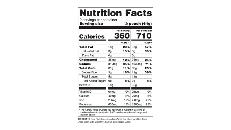 ReadyWise Outdoor Pro Meal Pork Chile Verde, Black, RW03-191