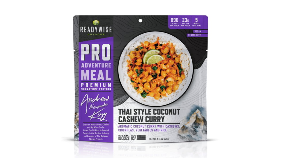 ReadyWise Signature Edition Pro Adventure Meal w/ Andrew Alexander King Thai Coconut Cashew Curry, 6 Count Case Pack, RW05-193