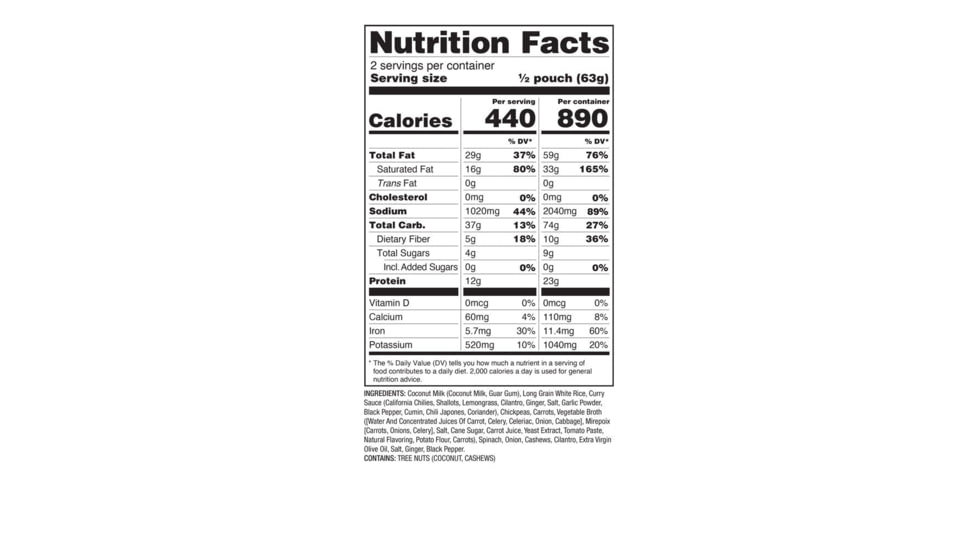 ReadyWise Signature Edition Pro Adventure Meal w/ Andrew Alexander King Thai Coconut Cashew Curry, 6 Count Case Pack, RW05-193