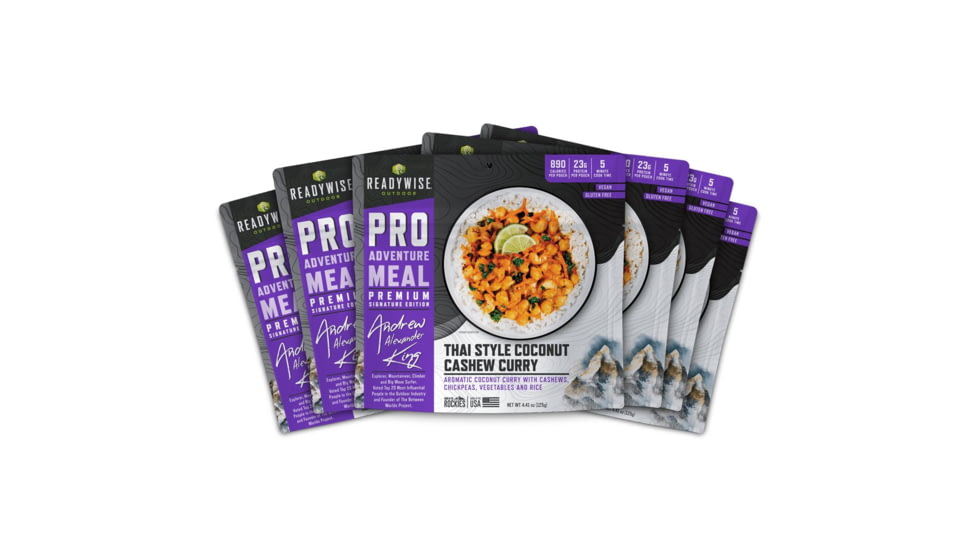 ReadyWise Signature Edition Pro Adventure Meal w/ Andrew Alexander King Thai Coconut Cashew Curry, 6 Count Case Pack, RW05-193