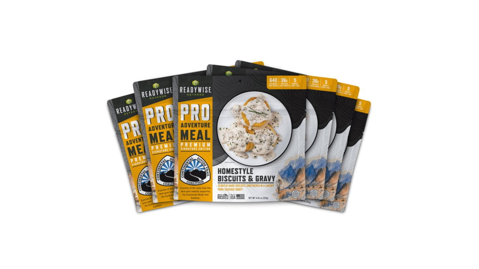 ReadyWise Signature Edition Pro Adventure Meal w/ Continental Divide Trail Coalition Homestyle Biscuits &amp; Gravy, 6 Count Case Pack, RW05-190